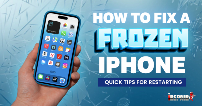 Image showing steps to fix a frozen iPhone, including restarting the device, updating software, and checking for app issues.